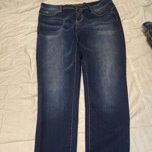 WannaBettaButt Women’s Dark Wash Boot Cut Jeans - Navy Blue